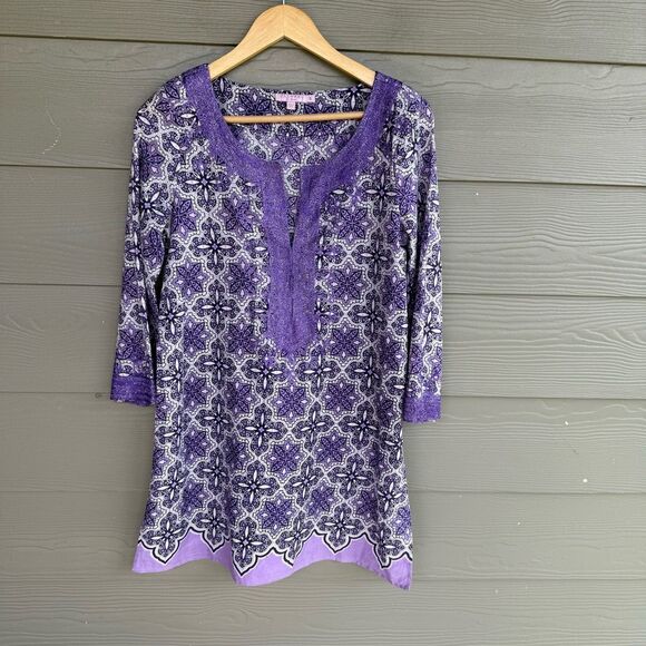 Calypso St Barth 100% cotton tunic blouse - Picture 1 of 6